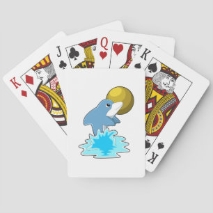 Dolphin at Swimming with Moon Poker Cards