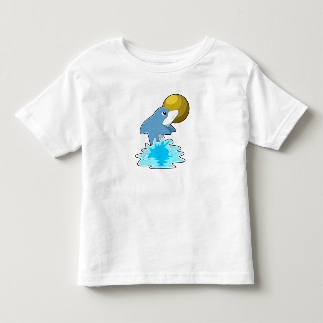 Dolphin at Swimming with Moon Toddler T-shirt (Front)