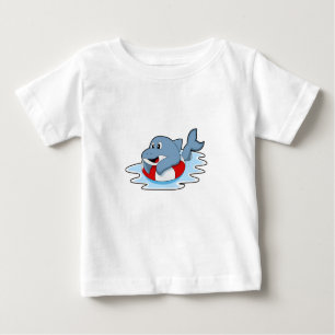 Dolphin at Swimming with Swim ring.PNG Baby T-Shirt