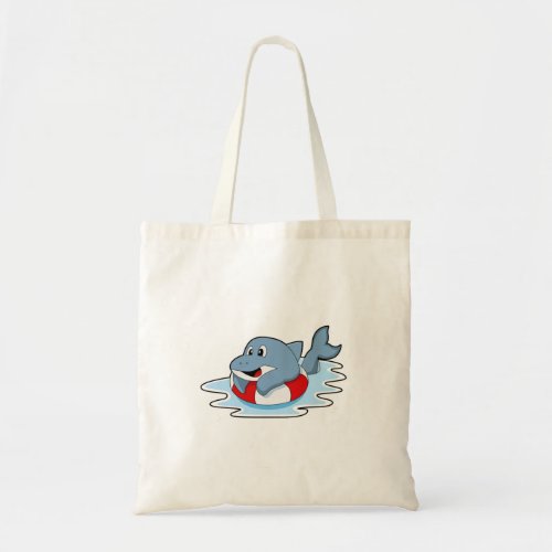 Dolphin at Swimming with Swim ringPNG Tote Bag