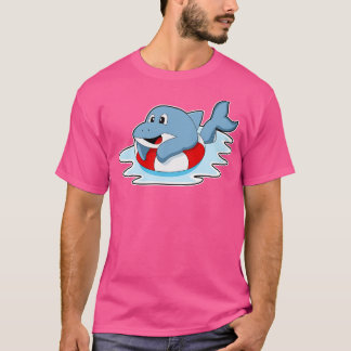 Dolphin at Swimming with Swim ring T-Shirt