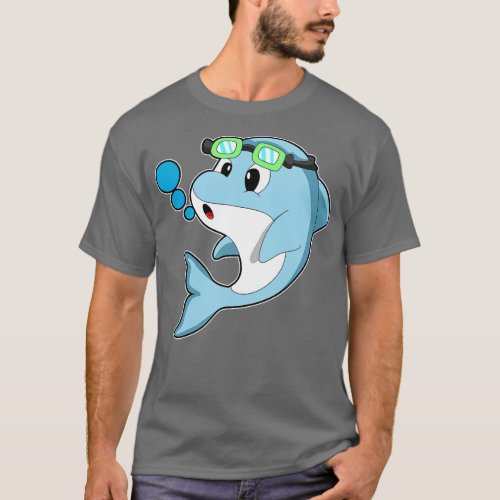 Dolphin at Swimming with Swimming goggles 2 T_Shirt