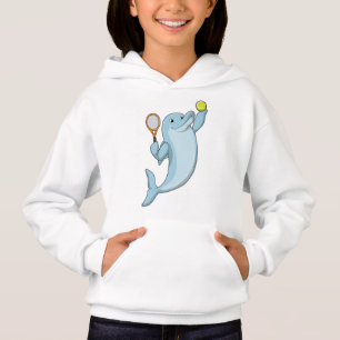 Dolphin at Tennis with Tennis racket Hoodie