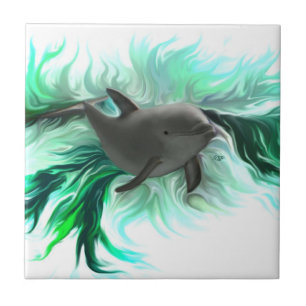 Dolphin Baby Ceramic Tile