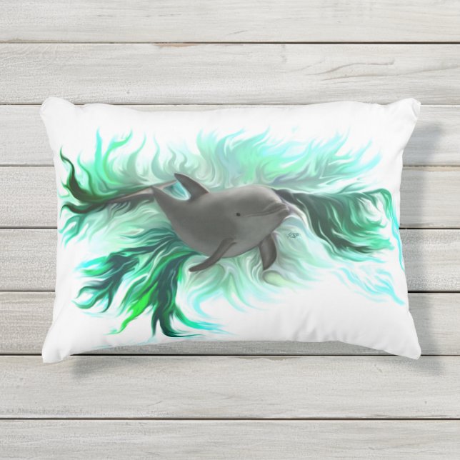 Dolphin Baby Outdoor Pillow (Front)