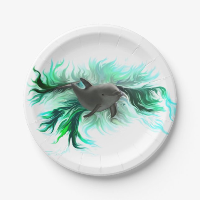 Dolphin Baby Paper Plates (Front)