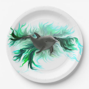 Dolphin Baby Paper Plates