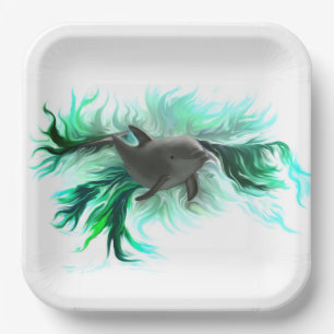 Dolphin Baby Paper Plates