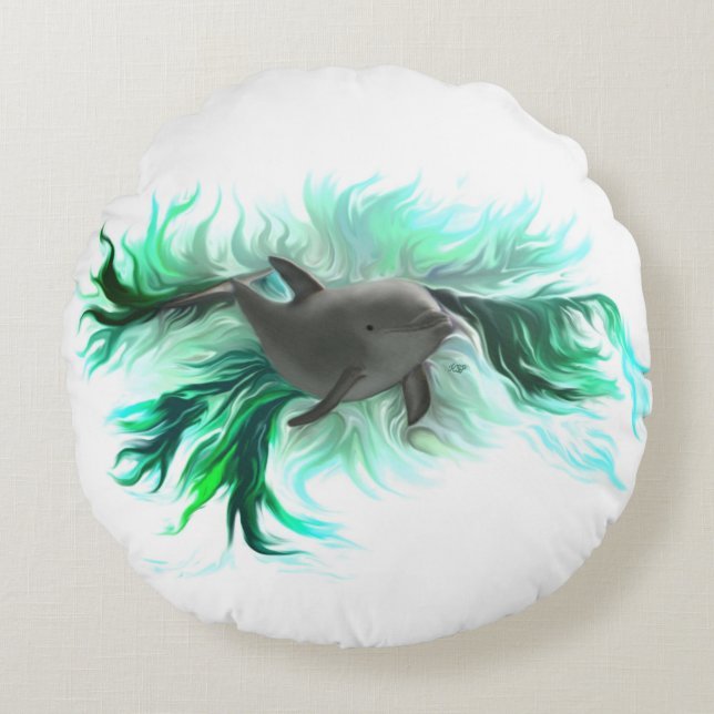 Dolphin Baby Round Pillow (Front)