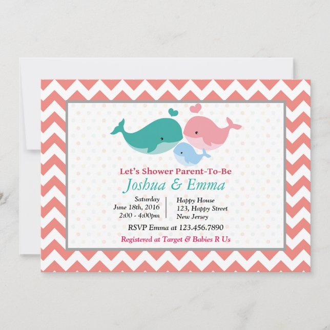 Dolphin Baby Shower Invitation (Front)