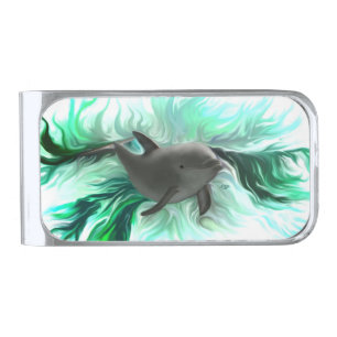 Dolphin Baby Silver Finish Money Clip