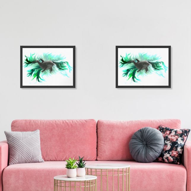 Dolphin Baby Wall Art Sets (Livingroom)