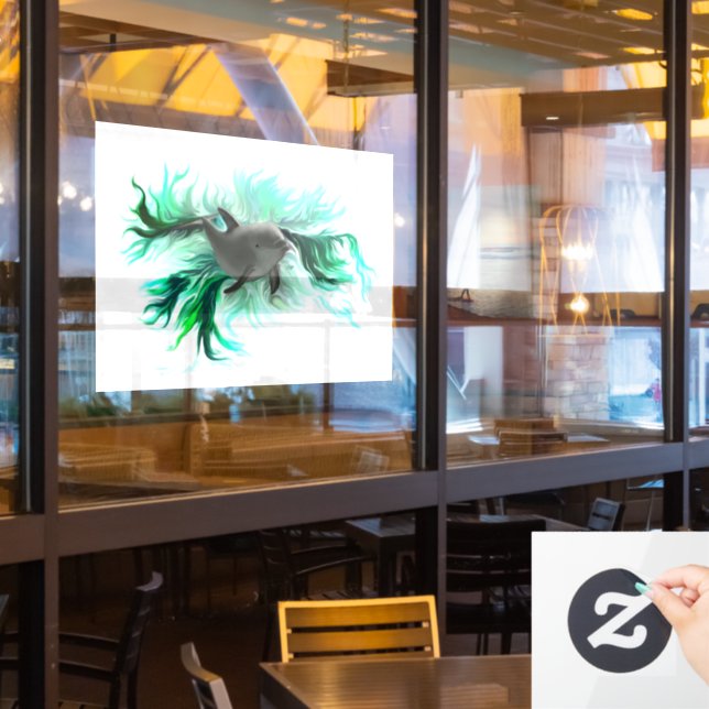 Dolphin Baby Window Cling (Restaurant Window)