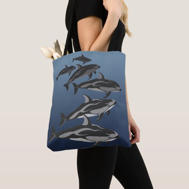 Dolphin Bags Pacific White Sided Dolphin Tote Bags (Close Up)