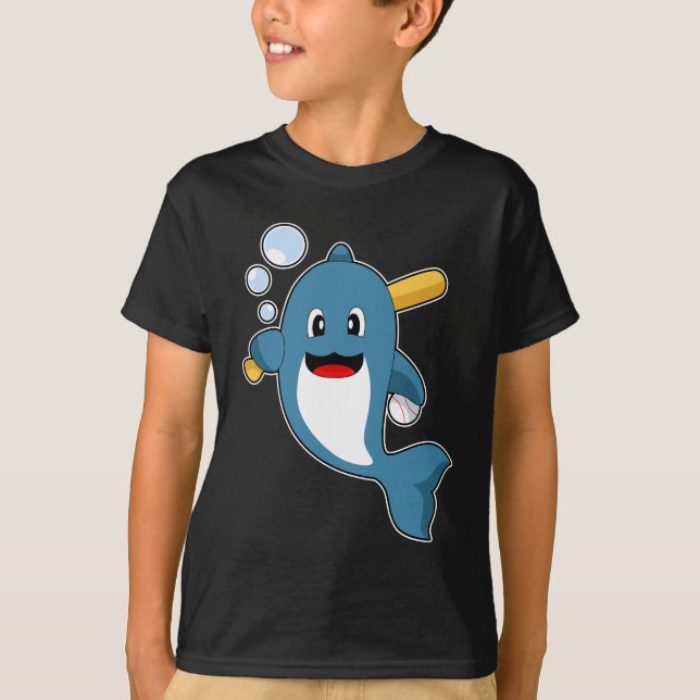 Dolphin Baseball Baseball bat T-Shirt (Front)