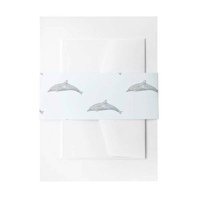 Dolphin Beach  Invitation Belly Band (Front Example)