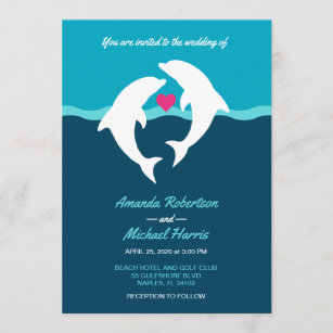 Dolphin Beach Wedding Invitation