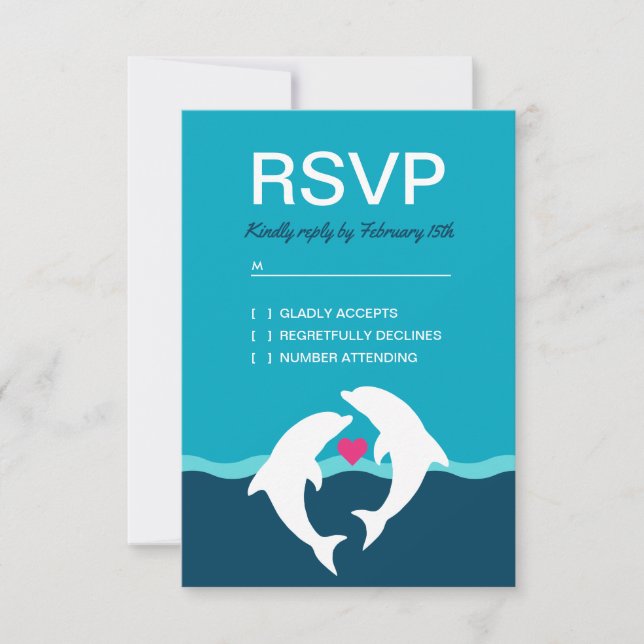 Dolphin Beach Wedding RSVP (Front)