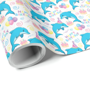 Dolphin Birthday Gift Wrapping Paper