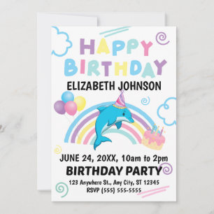 Dolphin Birthday Invitation