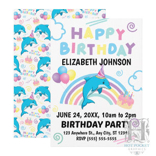 Dolphin Birthday Invitation
