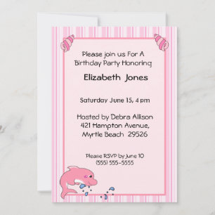 Dolphin Birthday Invitation
