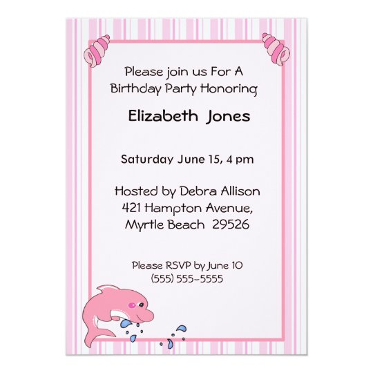 dolphin birthday invitation zazzle