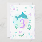 Dolphin Birthday Invitation / Swimming Pool Party (Back)