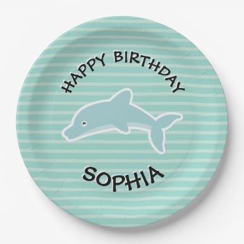 Dolphin Birthday Party Animals Paper Plates by kidslife at Zazzle