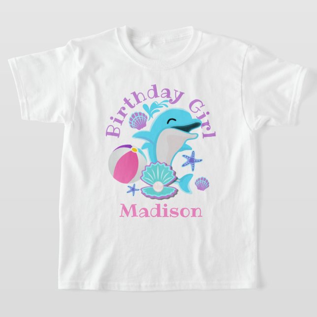 Dolphin Birthday  Party shirt (Laydown)
