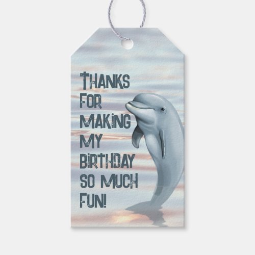 Dolphin Birthday Party Tie On Gift Tags