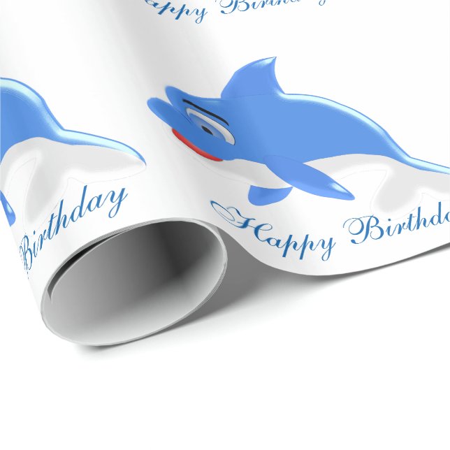 Dolphin Birthday Wrapping Paper (Roll Corner)