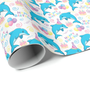 Dolphin Birthday Wrapping Paper