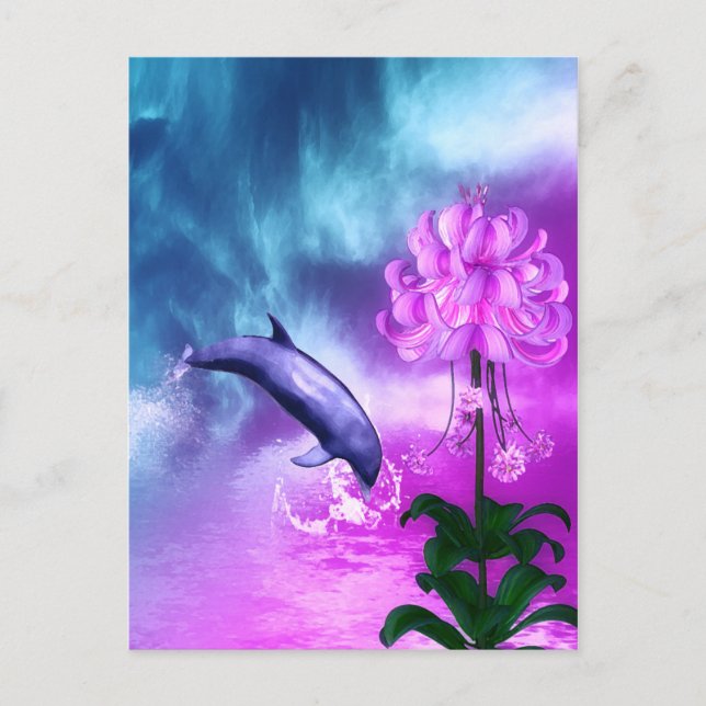 Dolphin Blossom Dreams Postcard (Front)