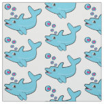 Dolphin Blowing Heart-Filled Bubbles Fabric