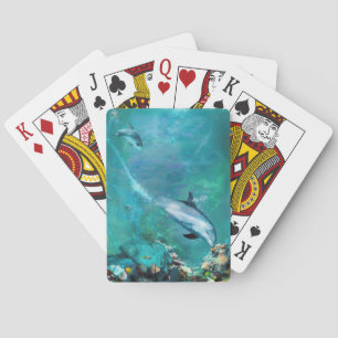 DOLPHIN BLUE OCEAN DIVERS POKER CARDS