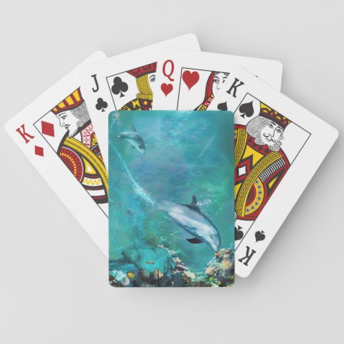 DOLPHIN BLUE OCEAN DIVERS POKER CARDS