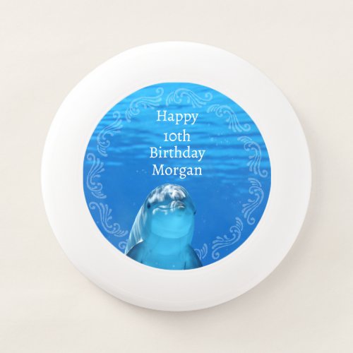 Dolphin Blue Ocean Happy 10th Birthday Wham_O Frisbee