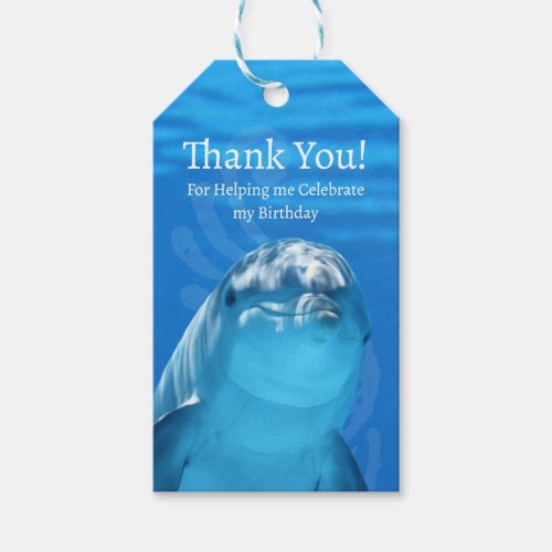 Dolphin Blue Ocean Thank You Gift Tags