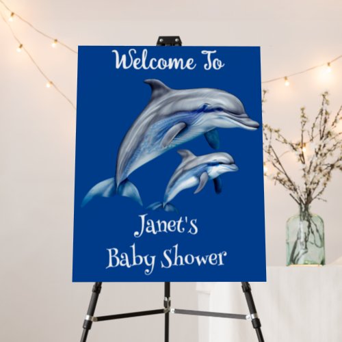 Dolphin Boy Baby Shower  Foam Board