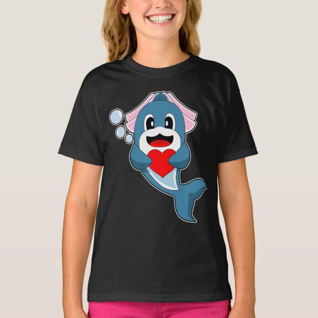 Dolphin Bride Heart Wedding T-Shirt (Front)
