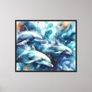 Dolphin Burst Canvas Print
