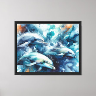 Dolphin Burst Canvas Print