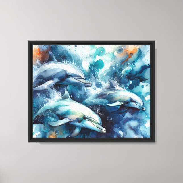 Dolphin Burst Canvas Print (Front)