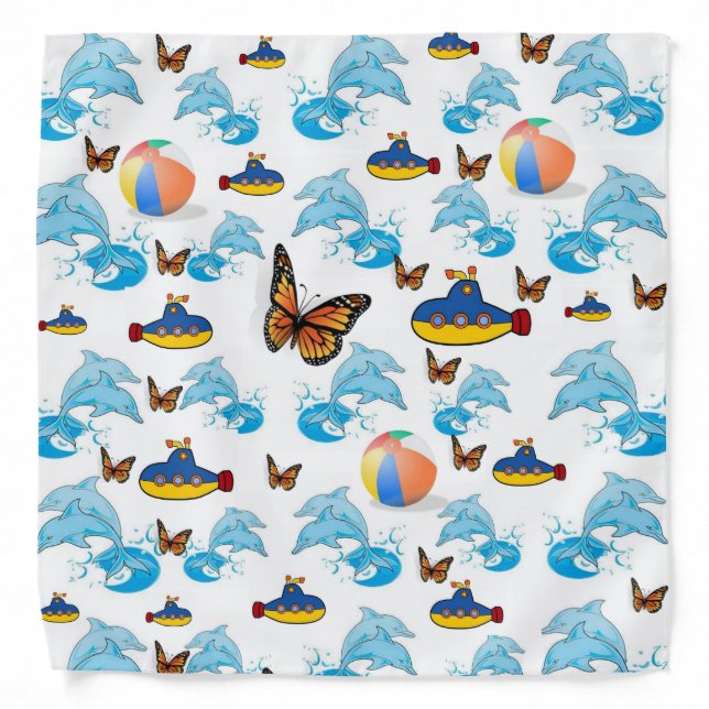 Dolphin Butterfly  Bandana (Front)