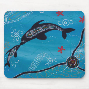 Dolphin & Calf Dreaming Mouse Pad
