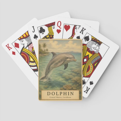 Dolphin Caribbean Waters VINTAGE Poker Cards