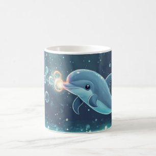 dolphin Cartoon Style vibrant Cute Colorfull Coff Coffee Mug