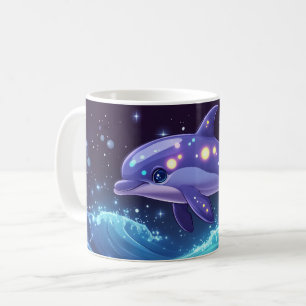 dolphin Cartoon Style vibrant Cute Colorfull Coff Coffee Mug