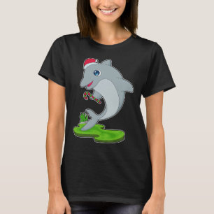 Dolphin Christmas Candy cane T-Shirt